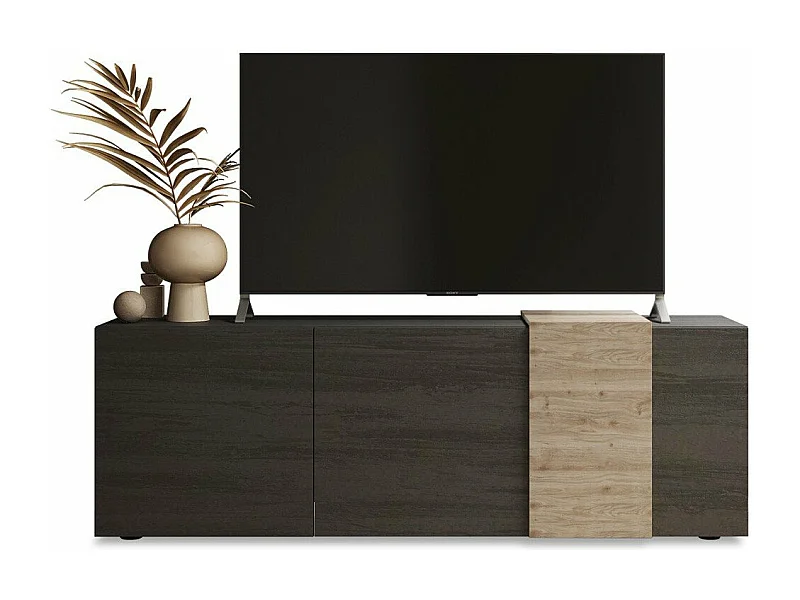 Mueble de TV 3 puertas batientes Plutón - L181 cm