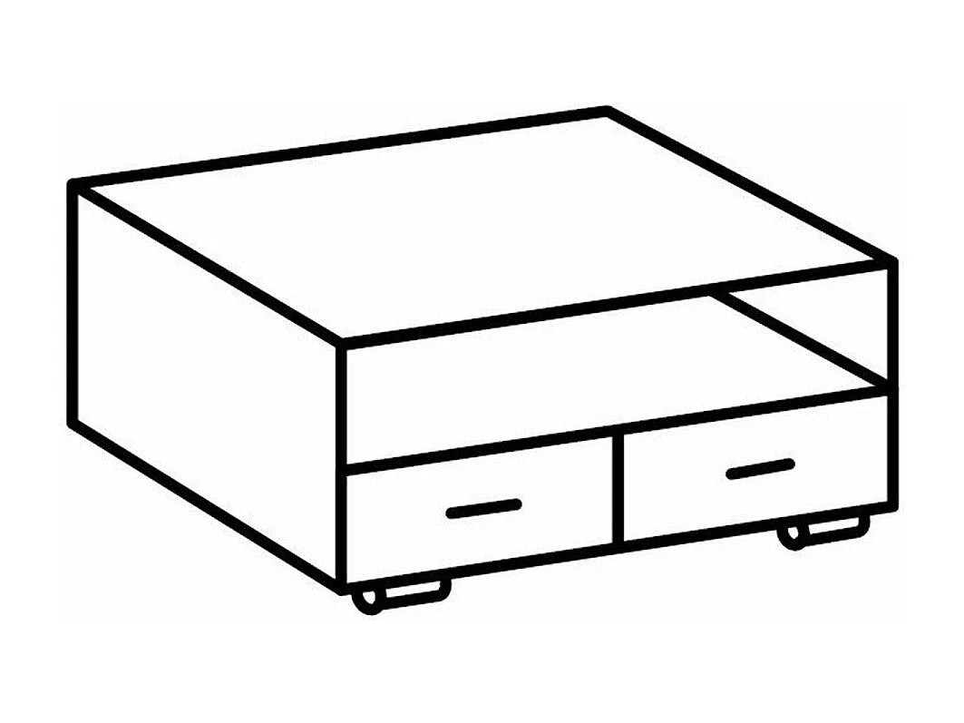 Tv-meubel 2 laden 2 vakken - L92 cm