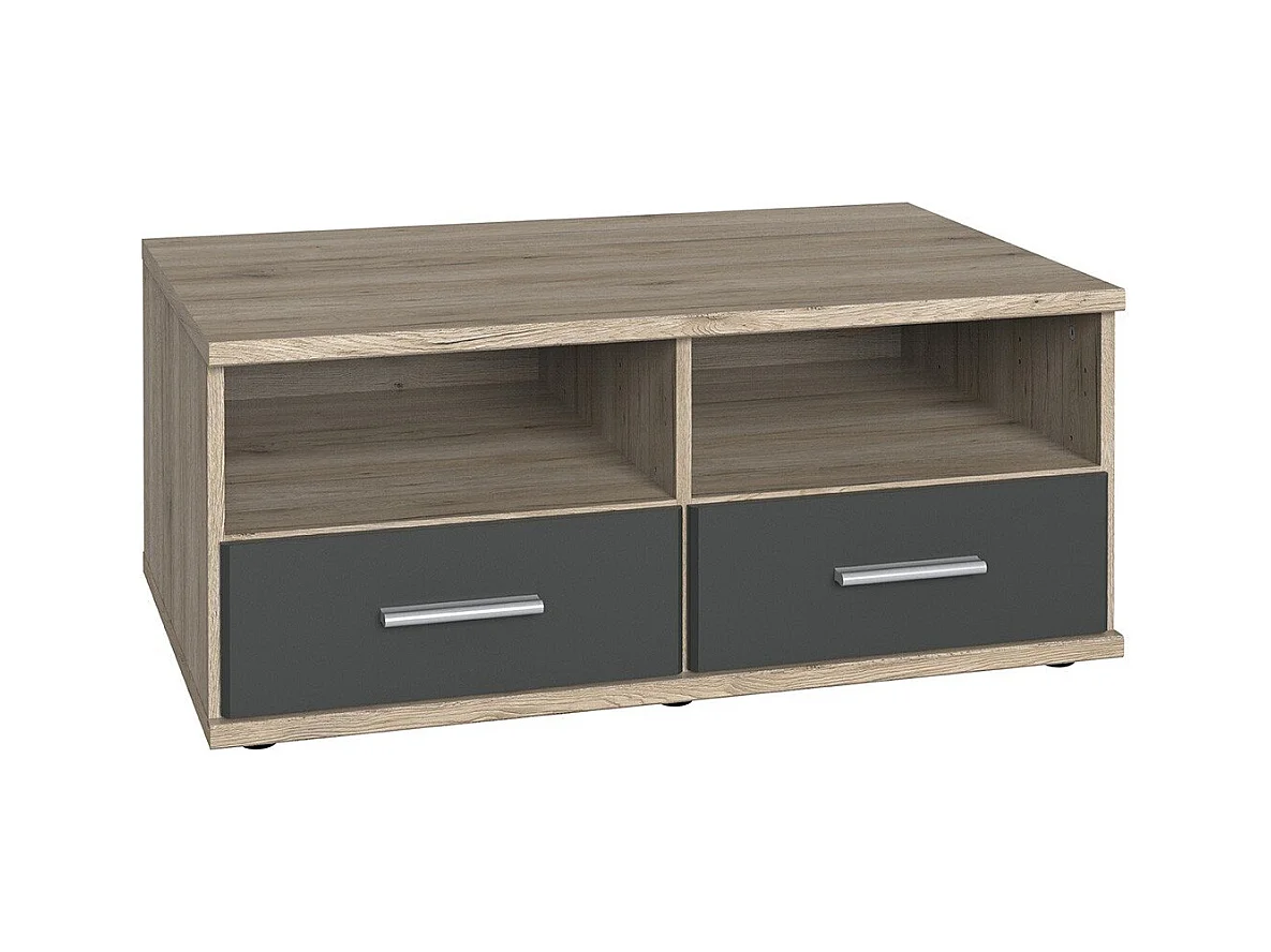 Meuble TV 2 Tiroirs 2 Niches - L92 cm
