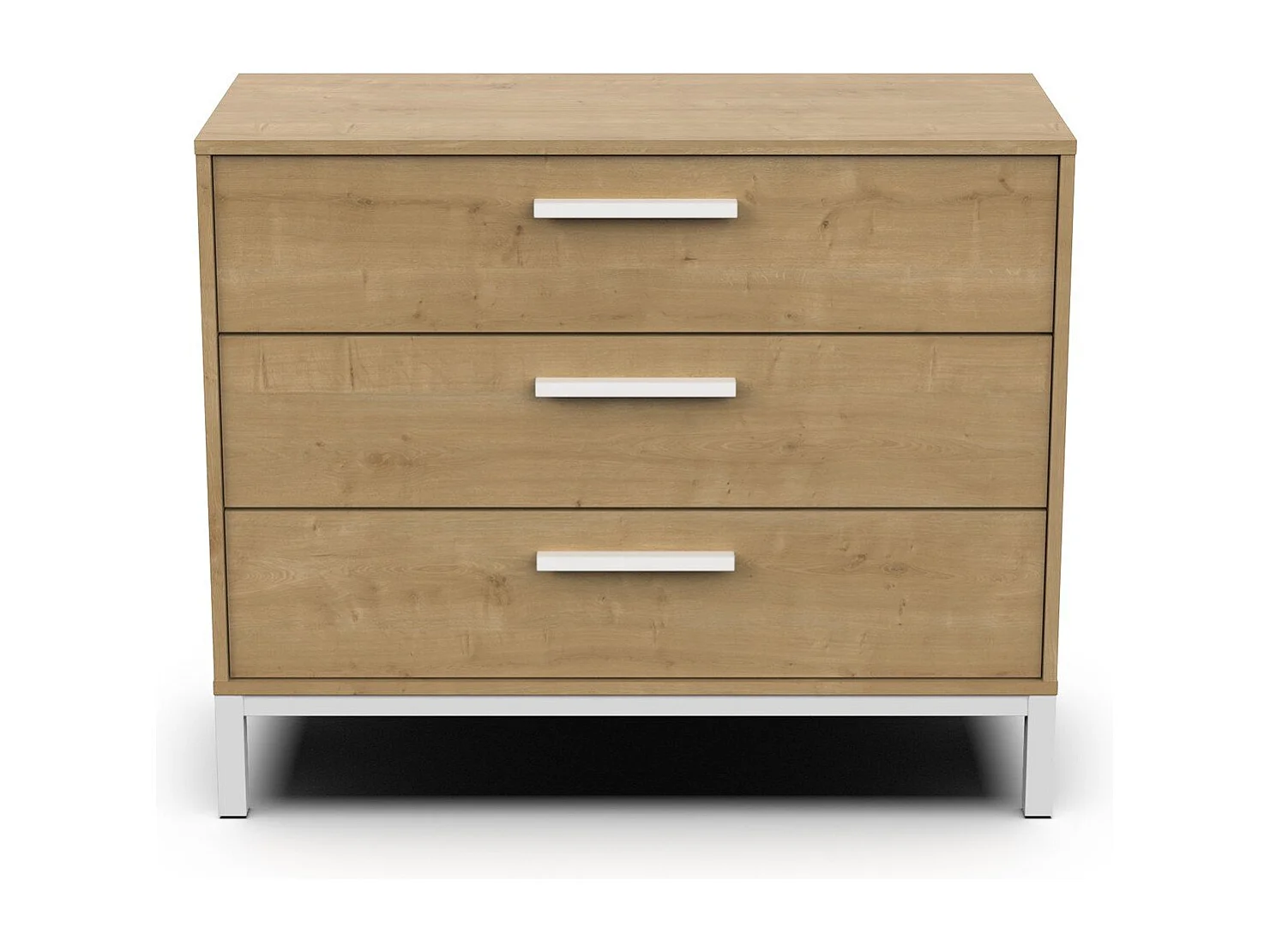 Ladenkast 3 laden eiken en mat zwart Craft - L90,7 cm