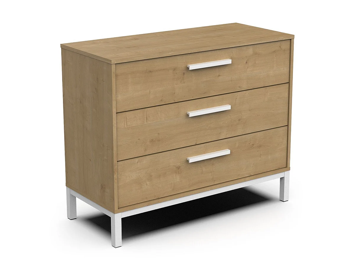 Cômoda 3 gavetas Craft - Estilo Industrial - L90,7 cm