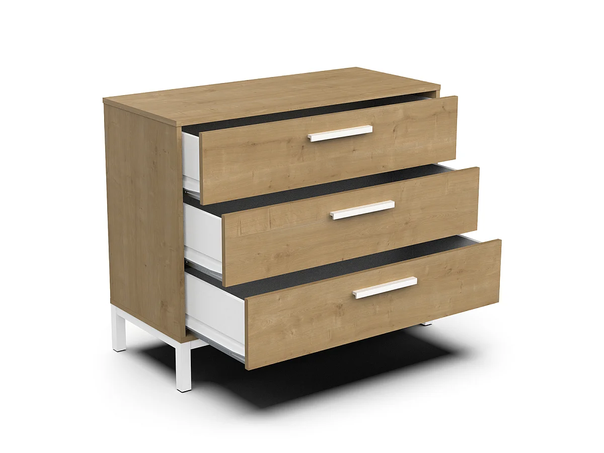 Cômoda 3 gavetas Craft - Estilo Industrial - L90,7 cm