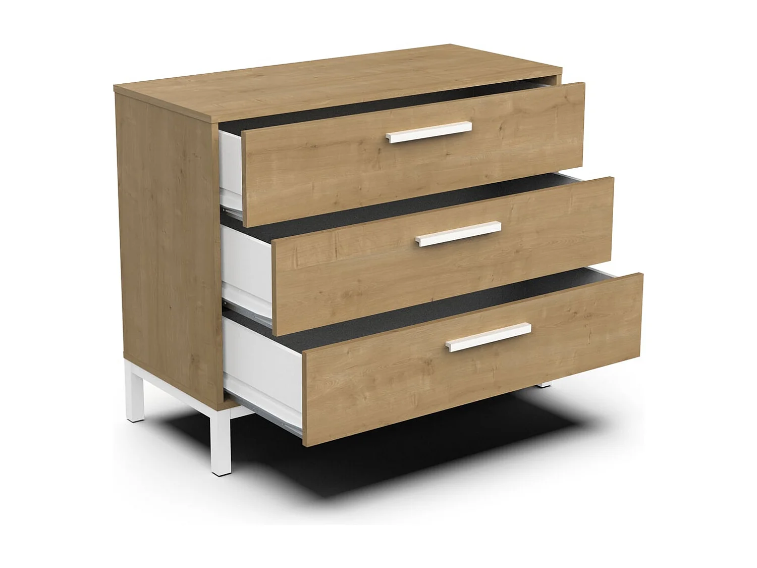 Cômoda 3 gavetas Craft - Estilo Industrial - L90,7 cm