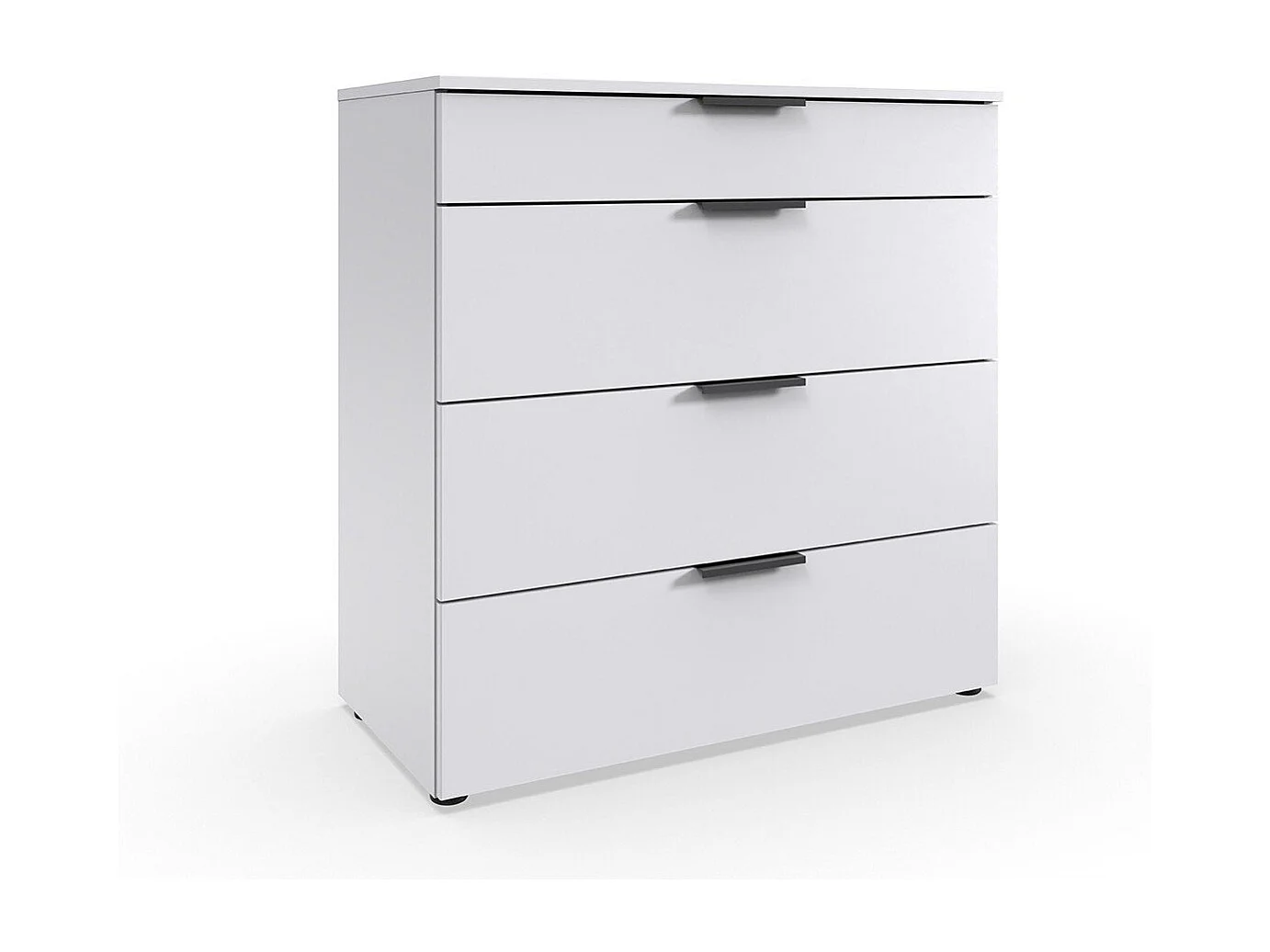 Commode 4 tiroirs avec poignées en métal - L81 cm