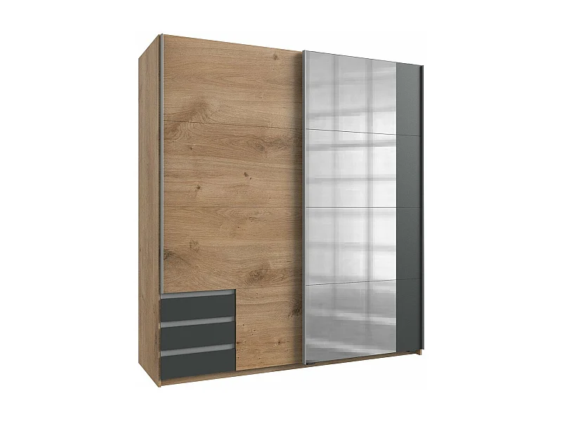 Armoire 2 portes coulissantes dont 1 miroir - L179 cm