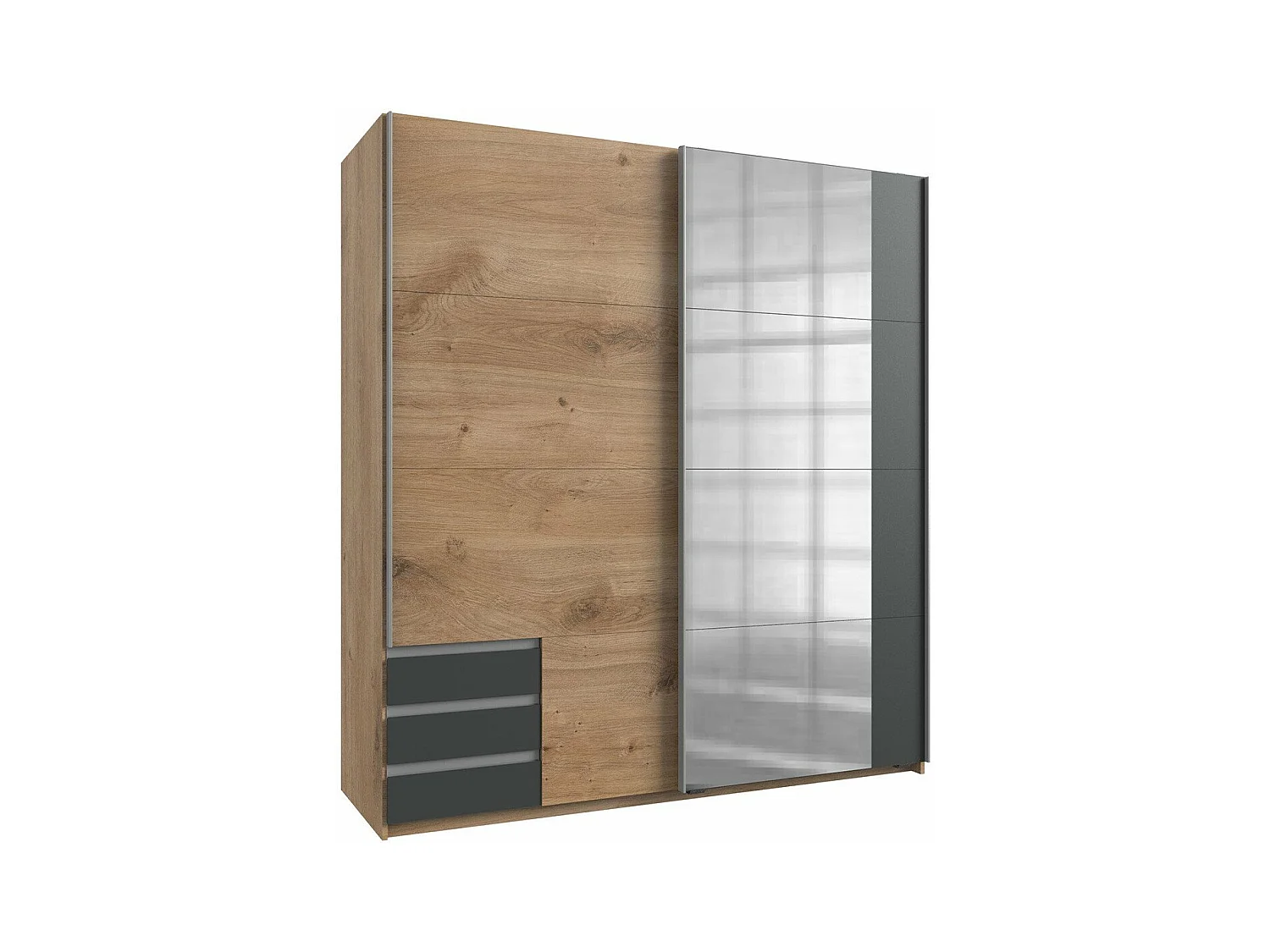 Armoire 2 portes coulissantes dont 1 miroir - L179 cm