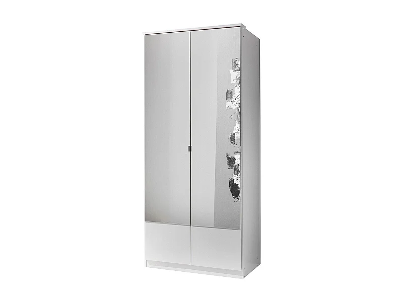 Kleiderschrank 2-türig Spiegel - L91 cm