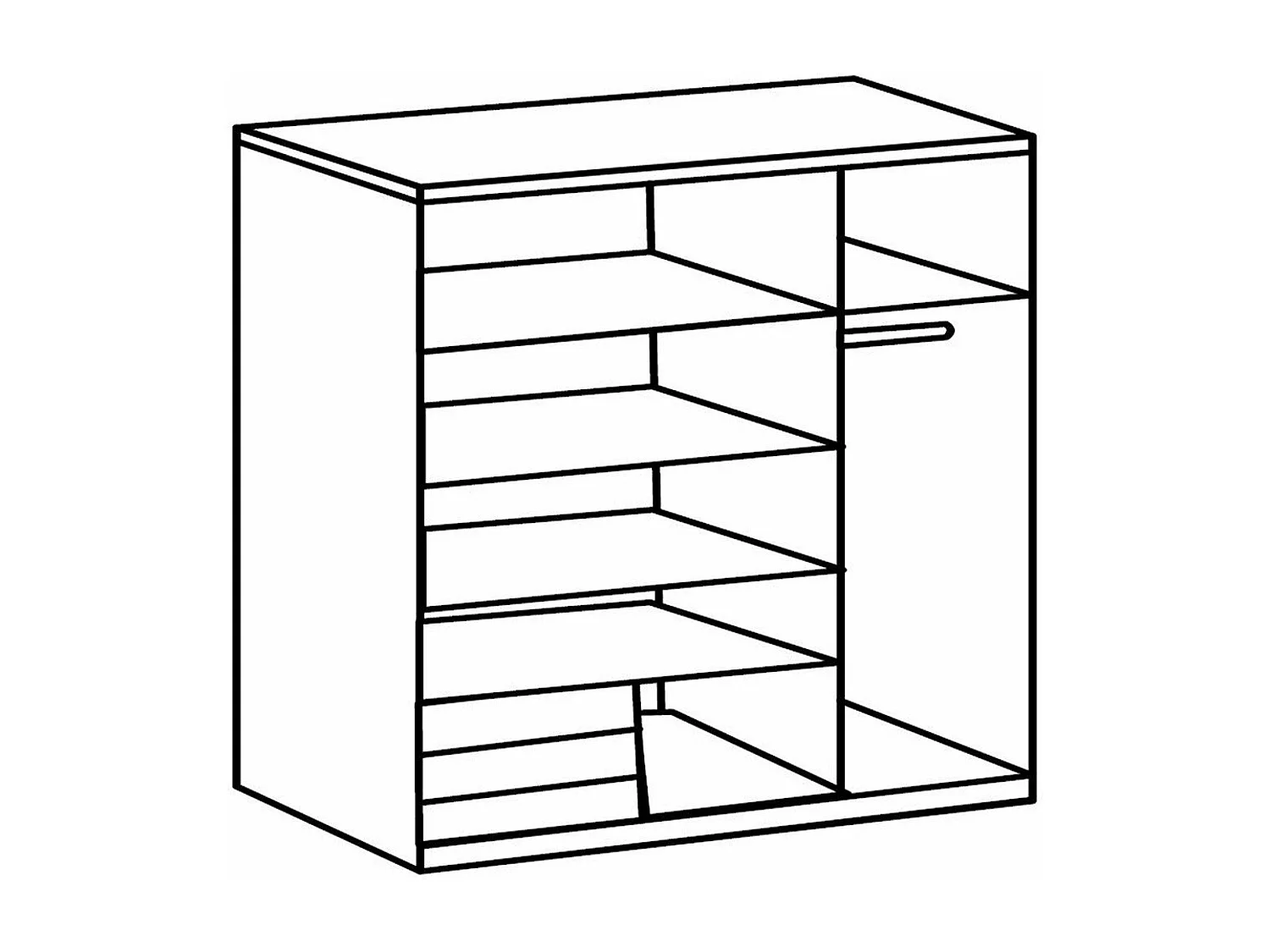Kleiderschrank mit 2 Schiebetüren - L135 cm