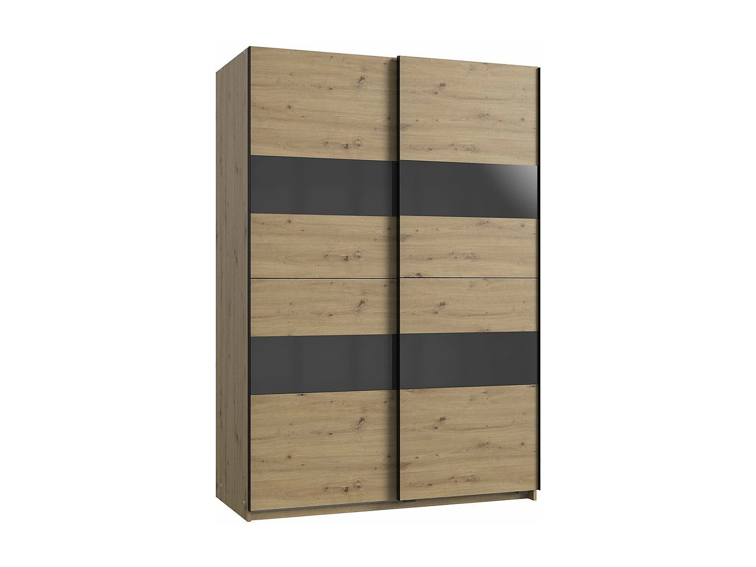 Armario de 2 puertas correderas con perchero - L135 cm