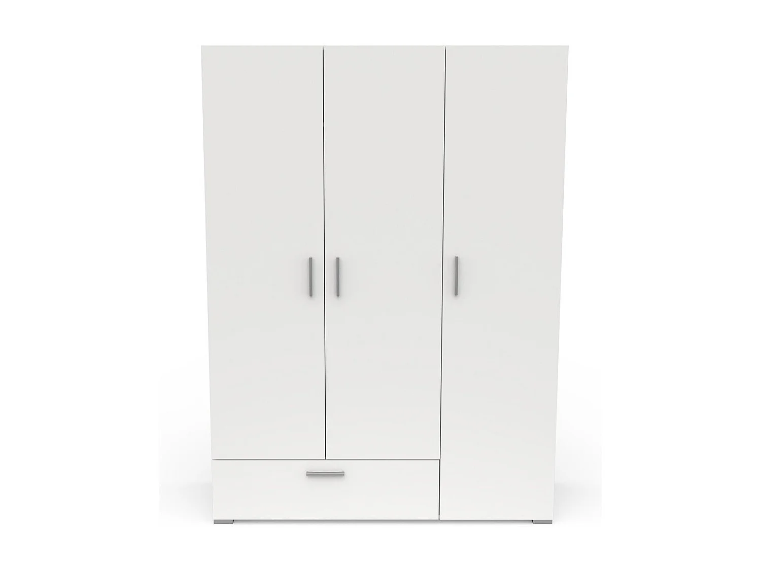Armoire 3 portes, 1 tiroir et penderie avec lingère - L134,6 cm