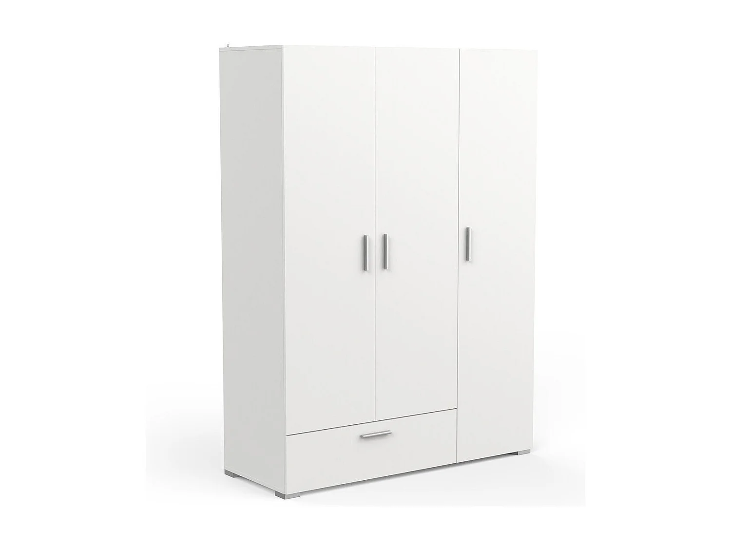 Armoire 3 portes, 1 tiroir et penderie avec lingère - L134,6 cm