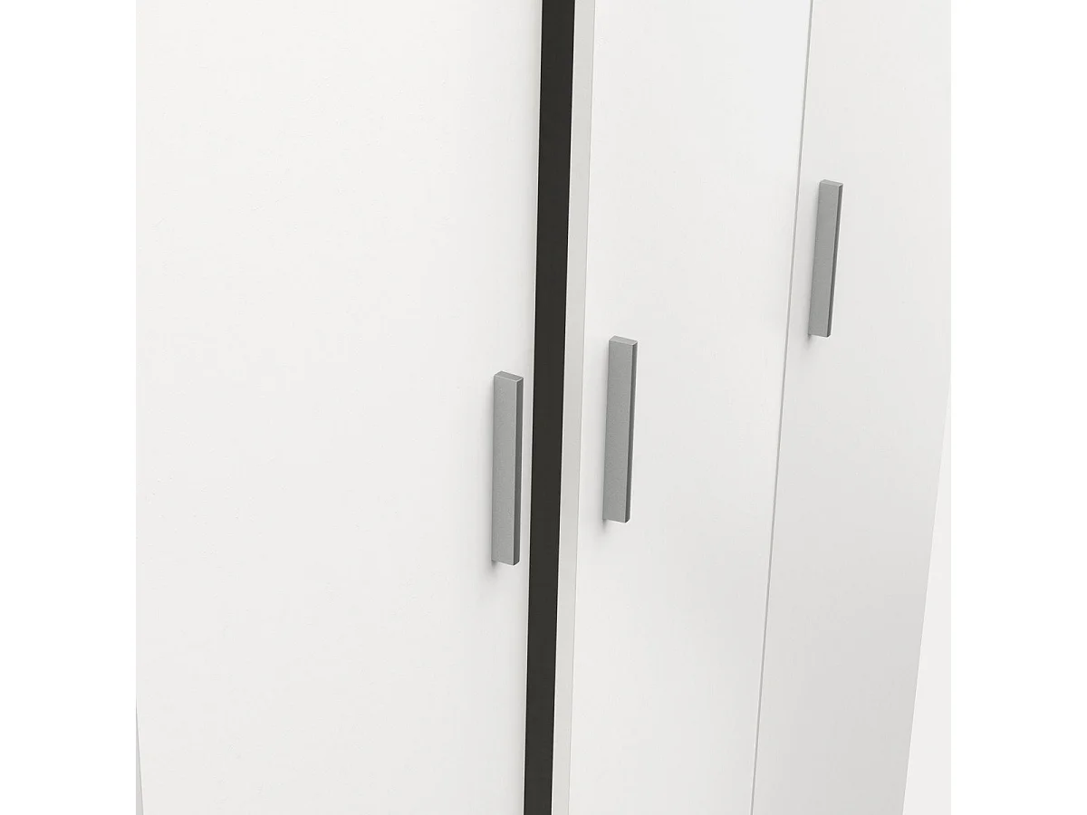 Armoire 3 portes, 1 tiroir et penderie avec lingère - L134,6 cm