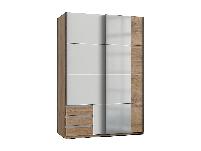 Armoire 2 portes coulissantes dont 1 miroir - L135 cm