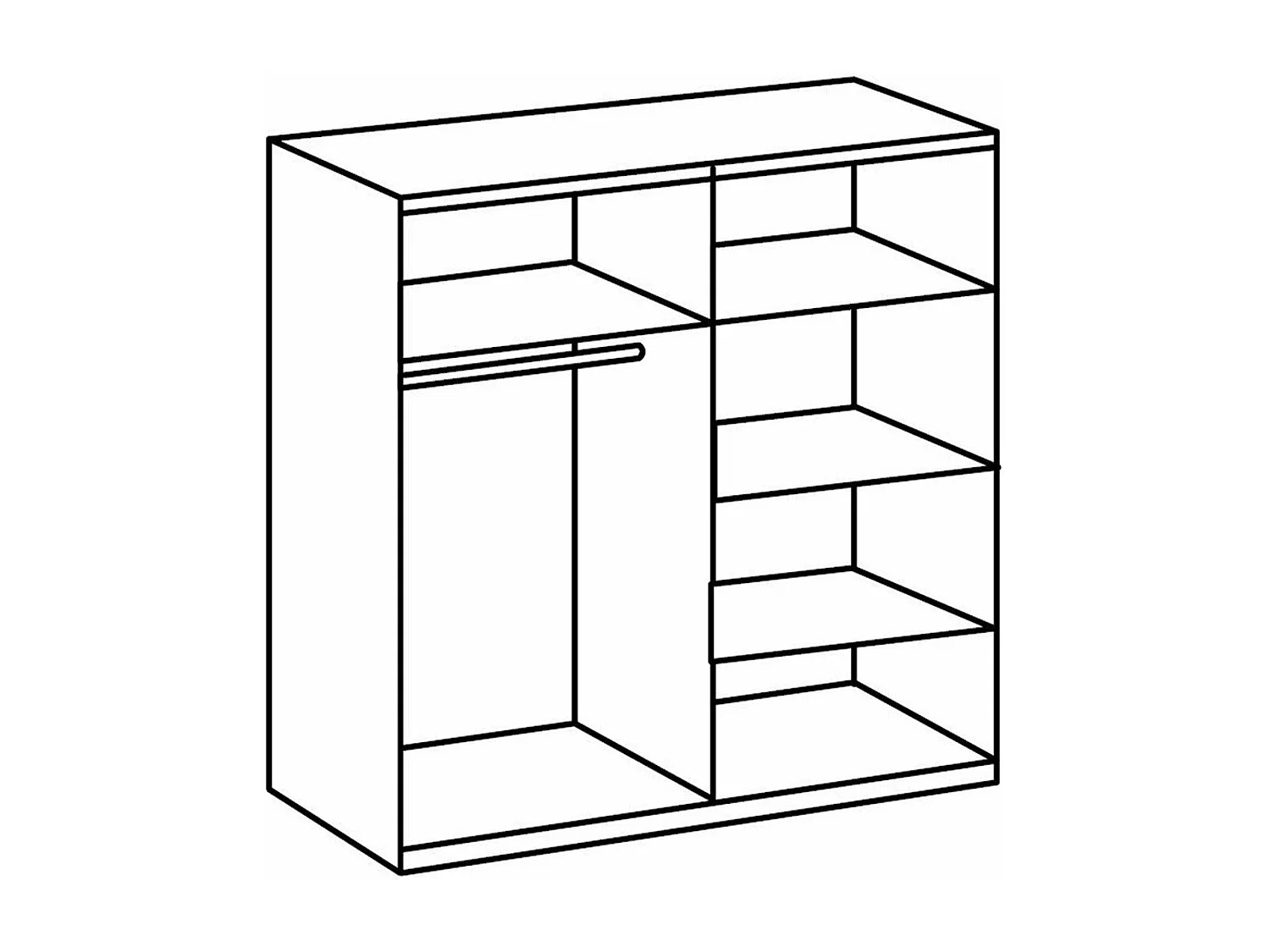 Armoire 4 portes miroir - L179 cm