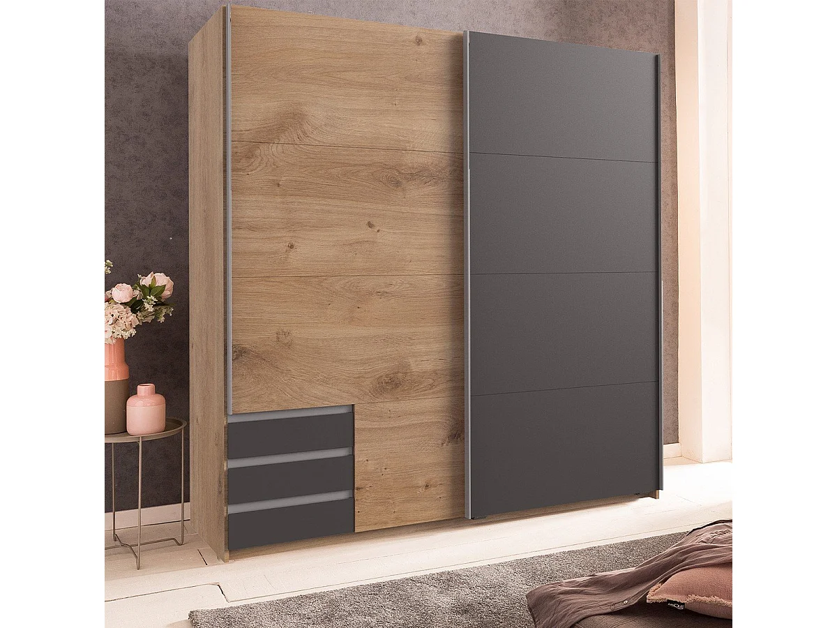 Schrank mit 2 Schiebetüren - L179 cm