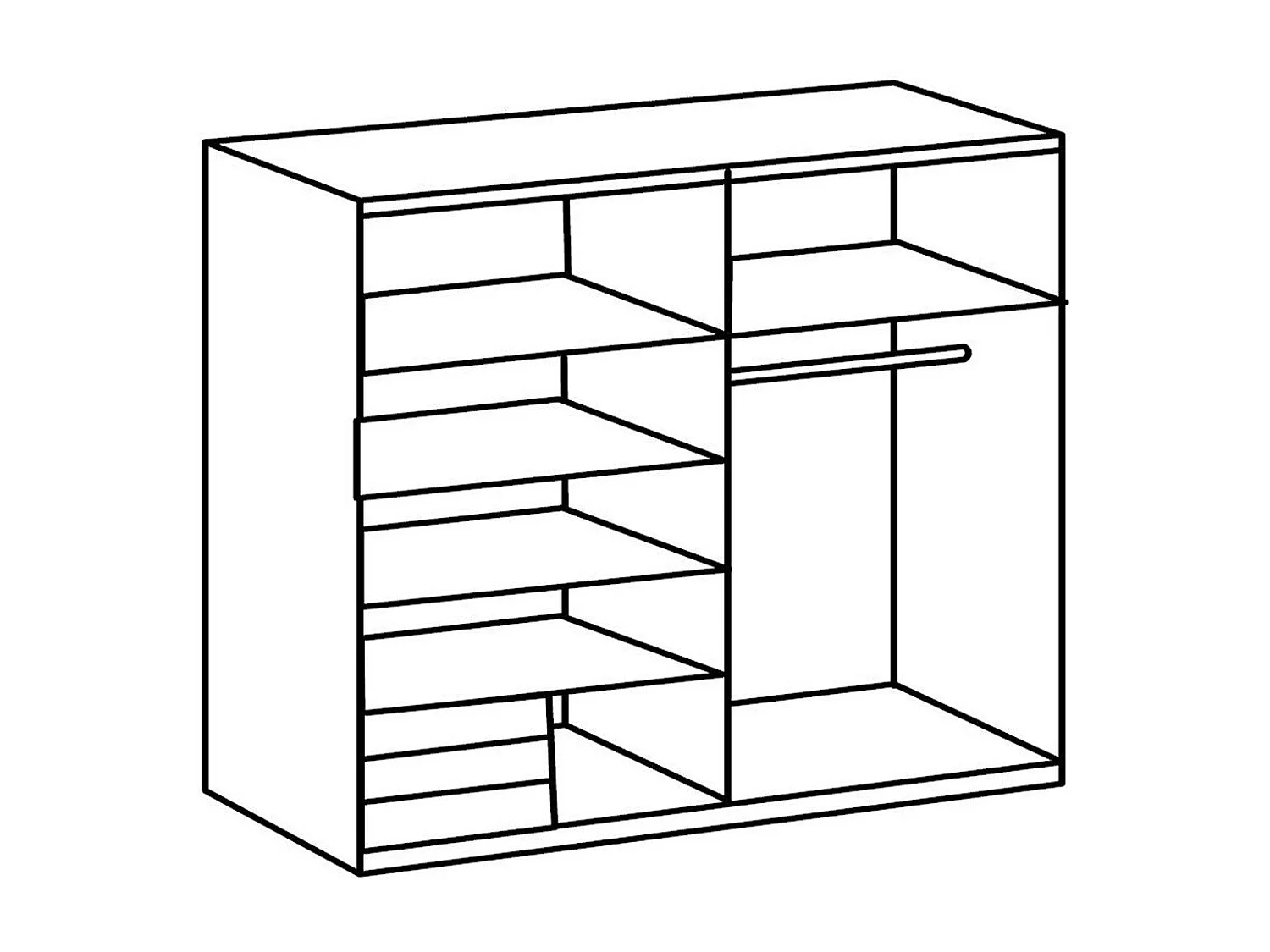Schrank mit 2 Schiebetüren - L179 cm