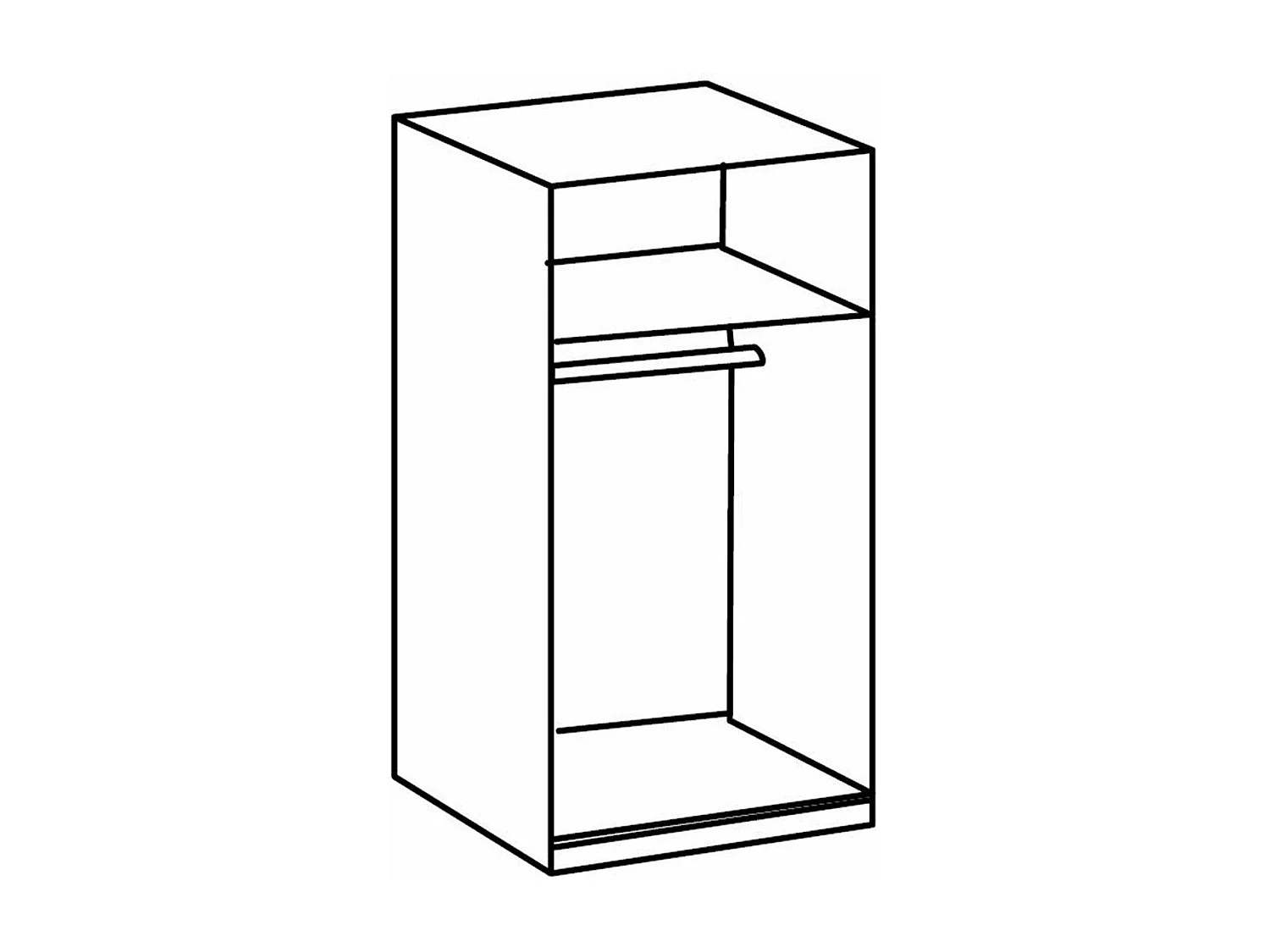 Armadio 2 ante specchio - L91 cm