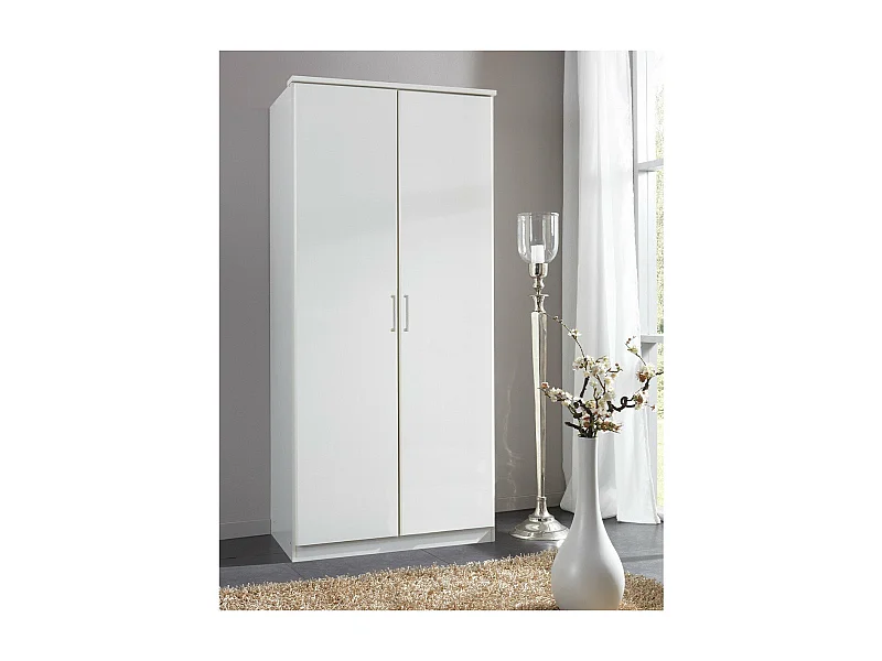 Kleiderschrank mit 2 Türen und Innenkleiderstange - L91 cm