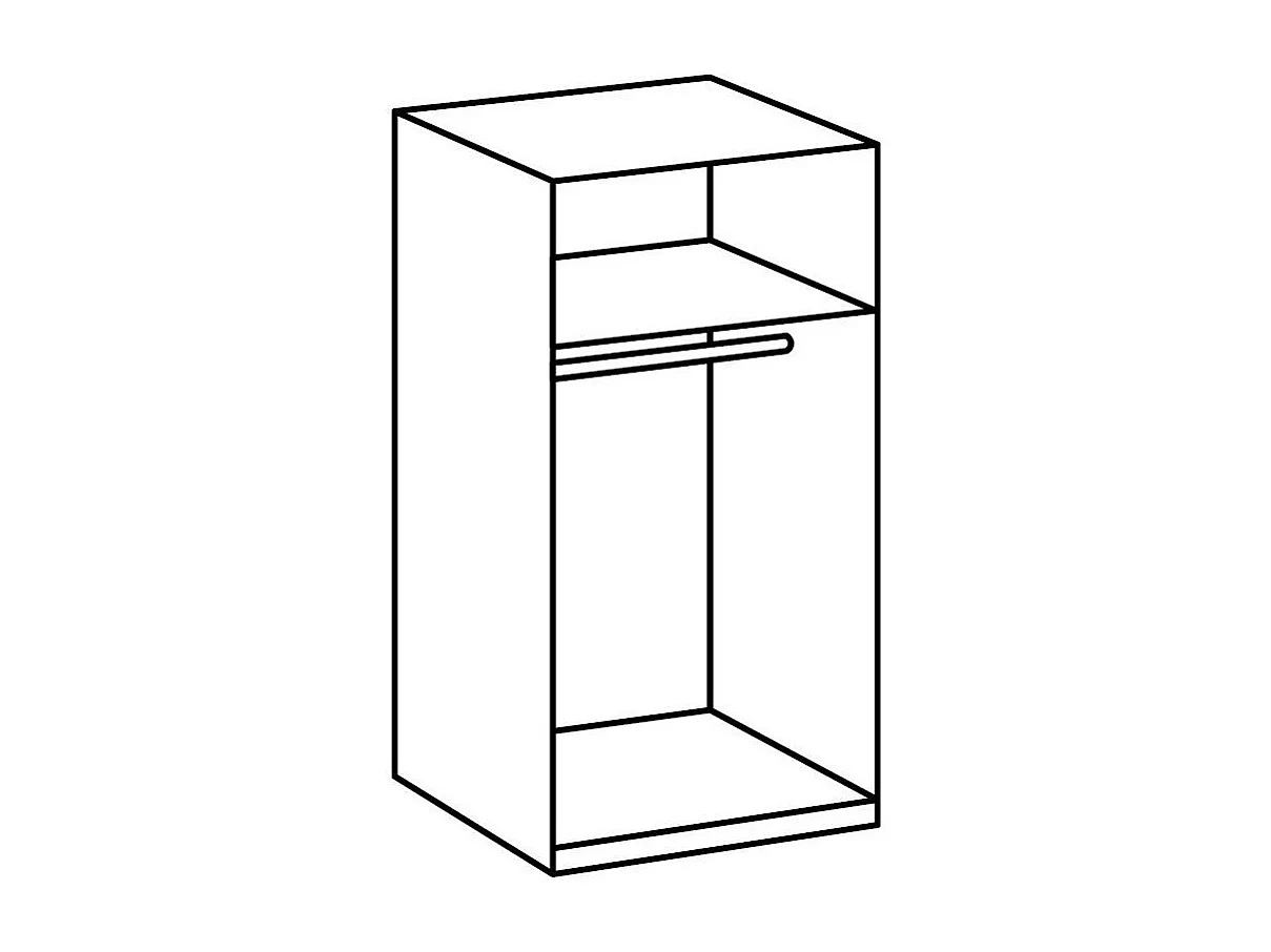 Kleiderschrank mit 2 Türen und Innenkleiderstange - L91 cm