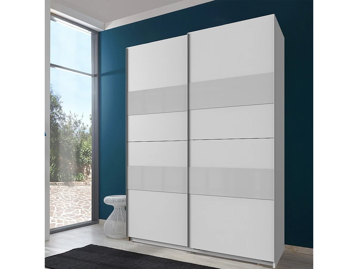 Armoire 2 Portes Coulissantes avec Penderie - L135 cm