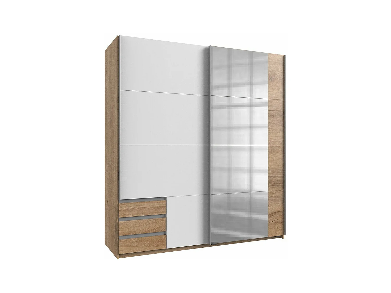Armoire 2 portes coulissantes dont 1 miroir - L179 cm