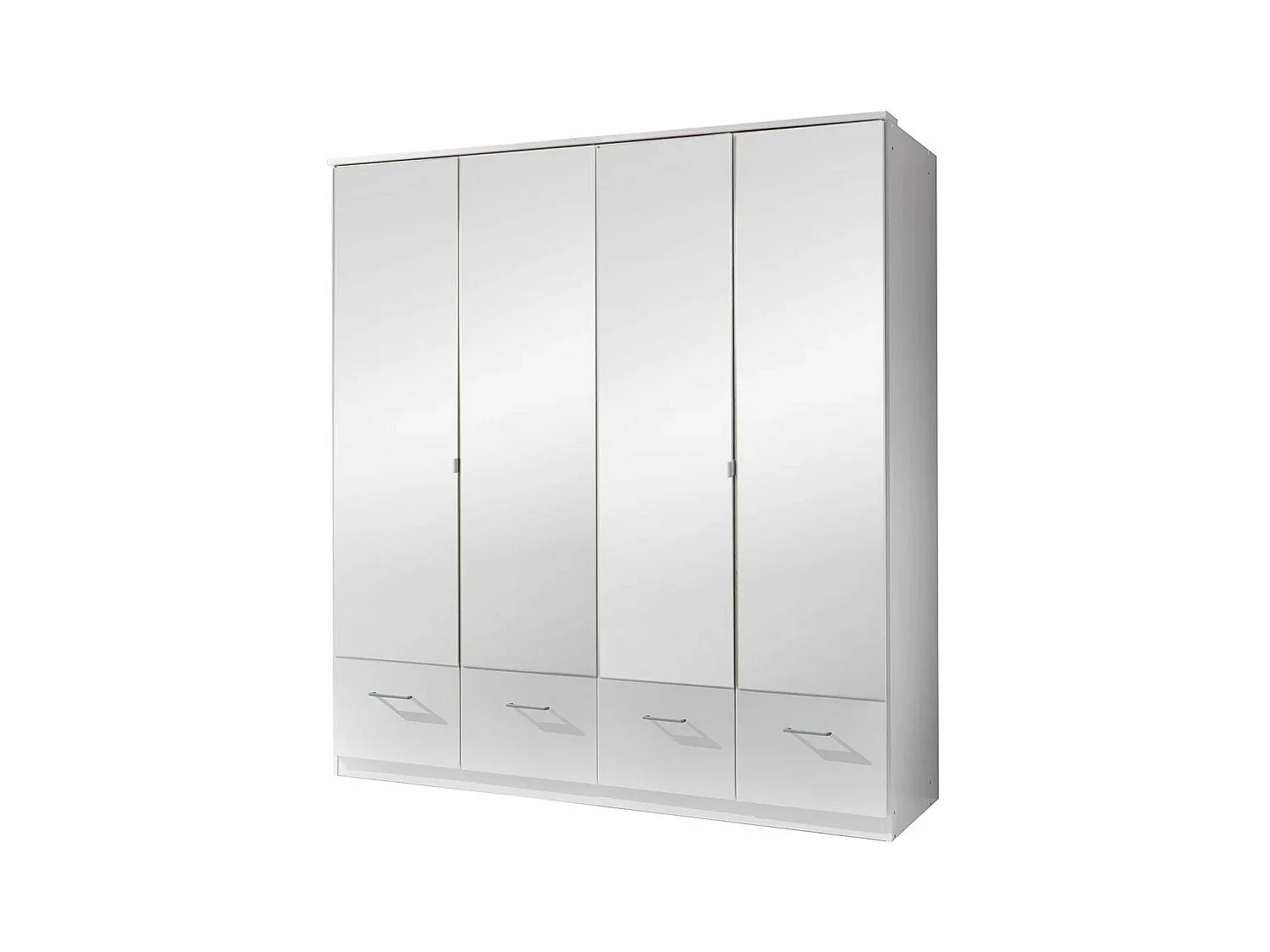 Kleiderschrank mit 4 Spiegeltüren und 4 Schubladen - L179 cm