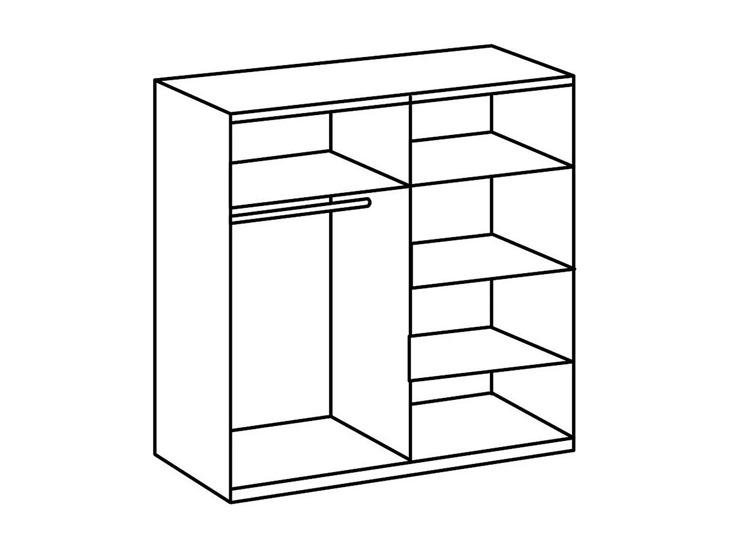 Armadio 4 ante specchio - L179 cm