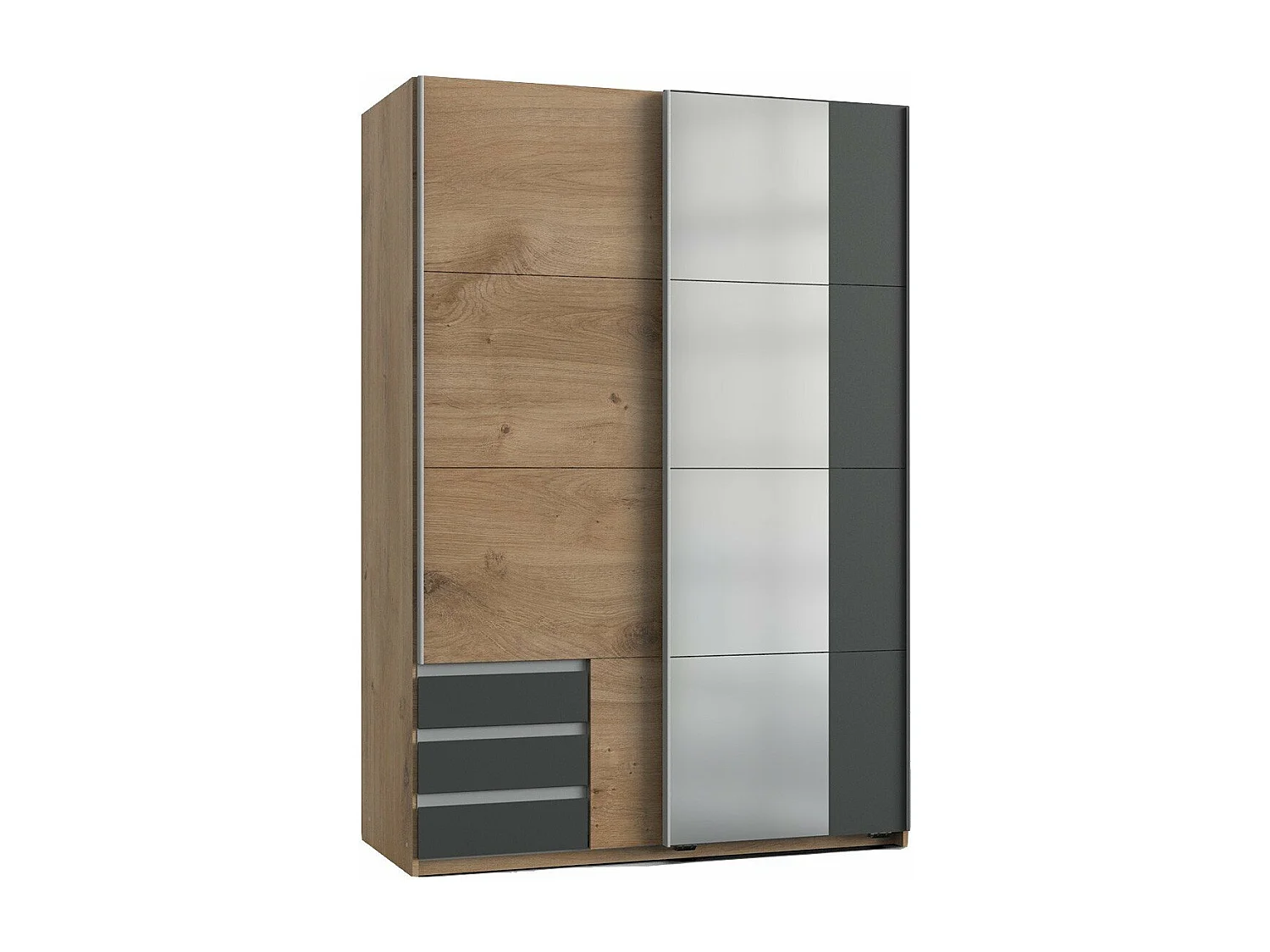Armoire 2 portes coulissantes dont 1 miroir - L135 cm