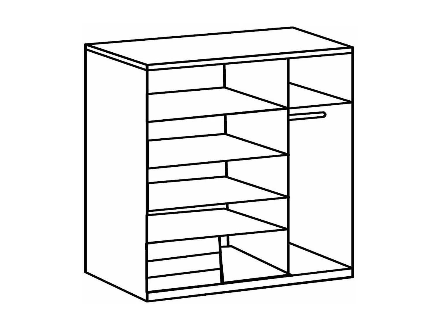 Armoire 2 portes coulissantes dont 1 miroir - L135 cm