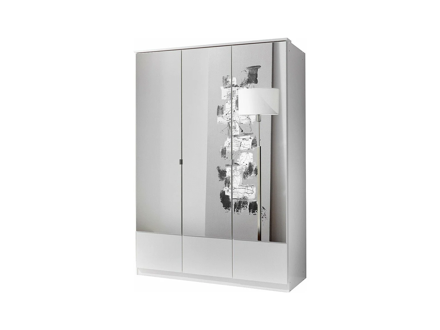 Armoire 3 portes miroir - L135 cm
