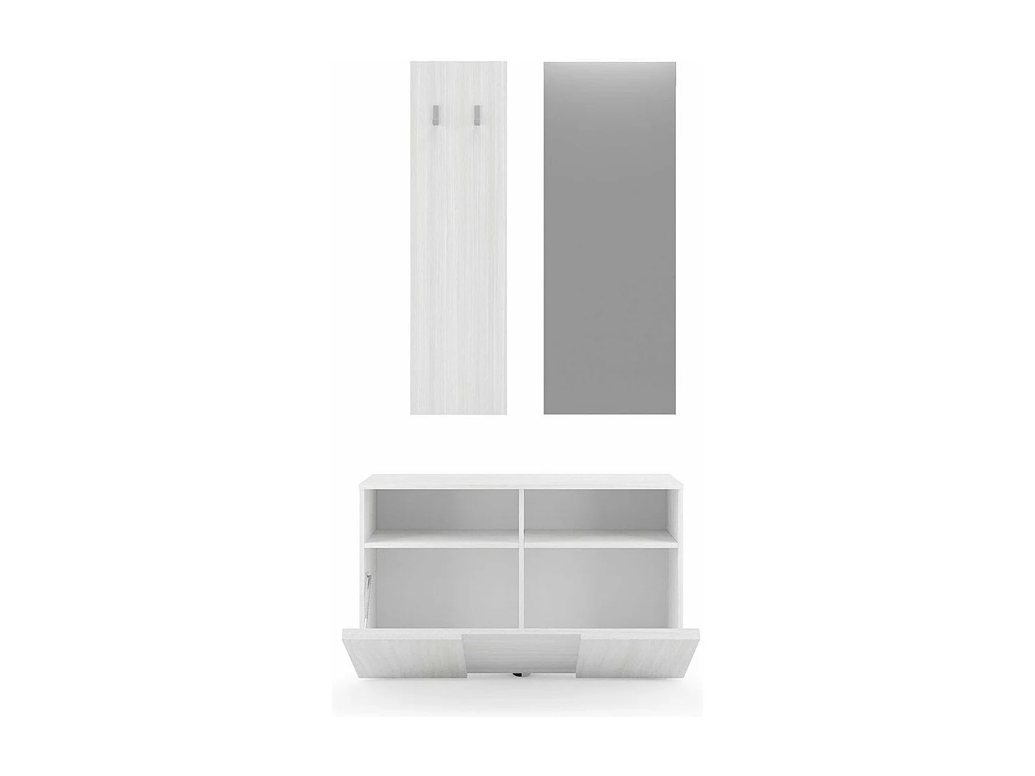 SET 3 stuks met klein meubel, wandkapstok en spiegel Dama - H165 cm