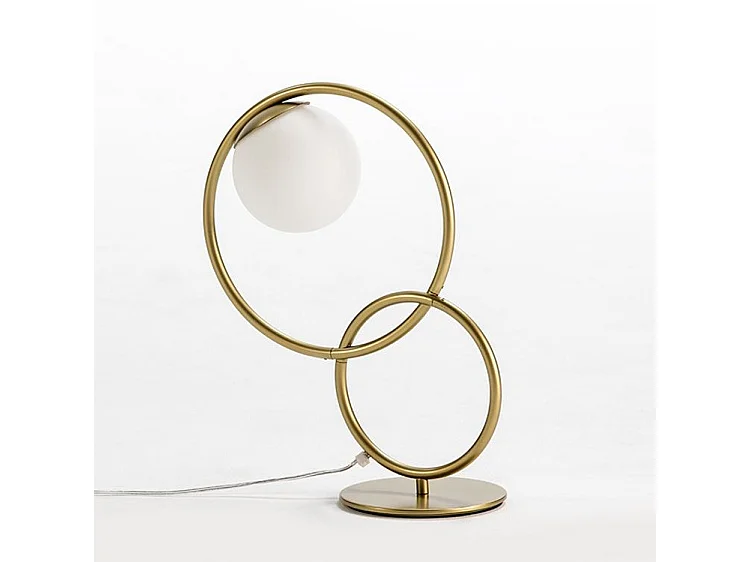 Lampe de table verre et métal doré Samra H 48cm