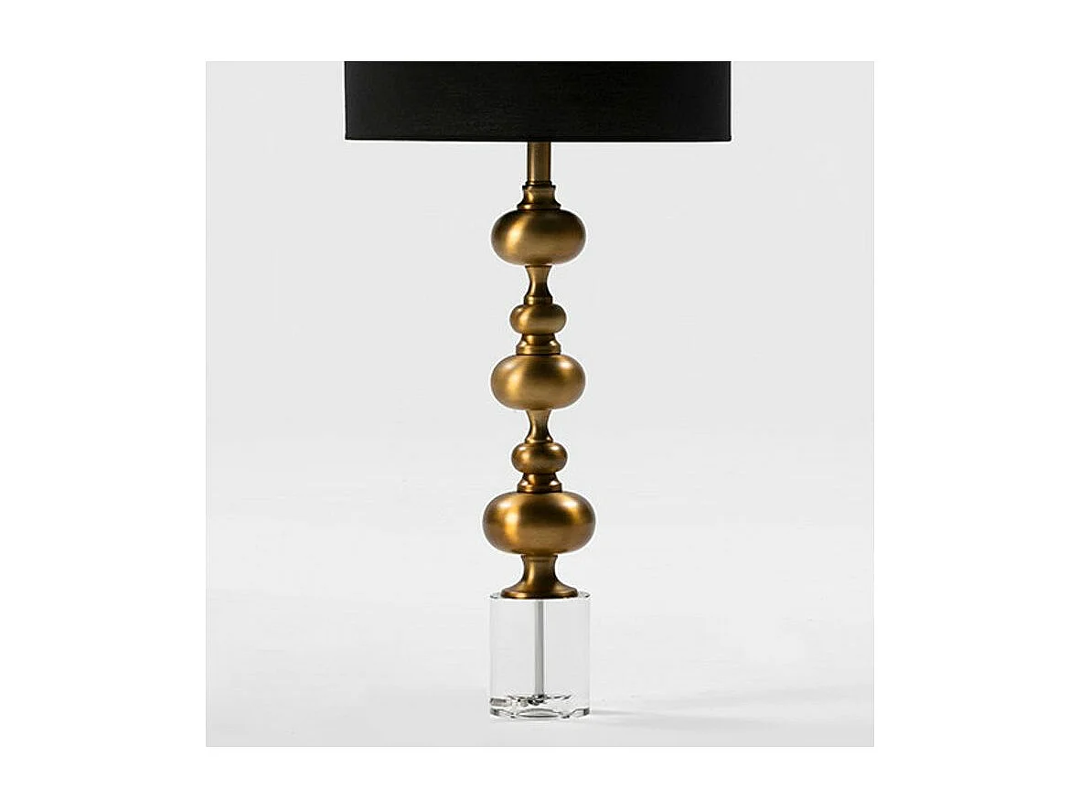 Pie de lámpara Rodile de metal dorado y cristal