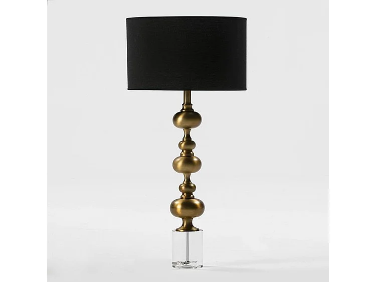 Pie de lámpara Rodile de metal dorado y cristal