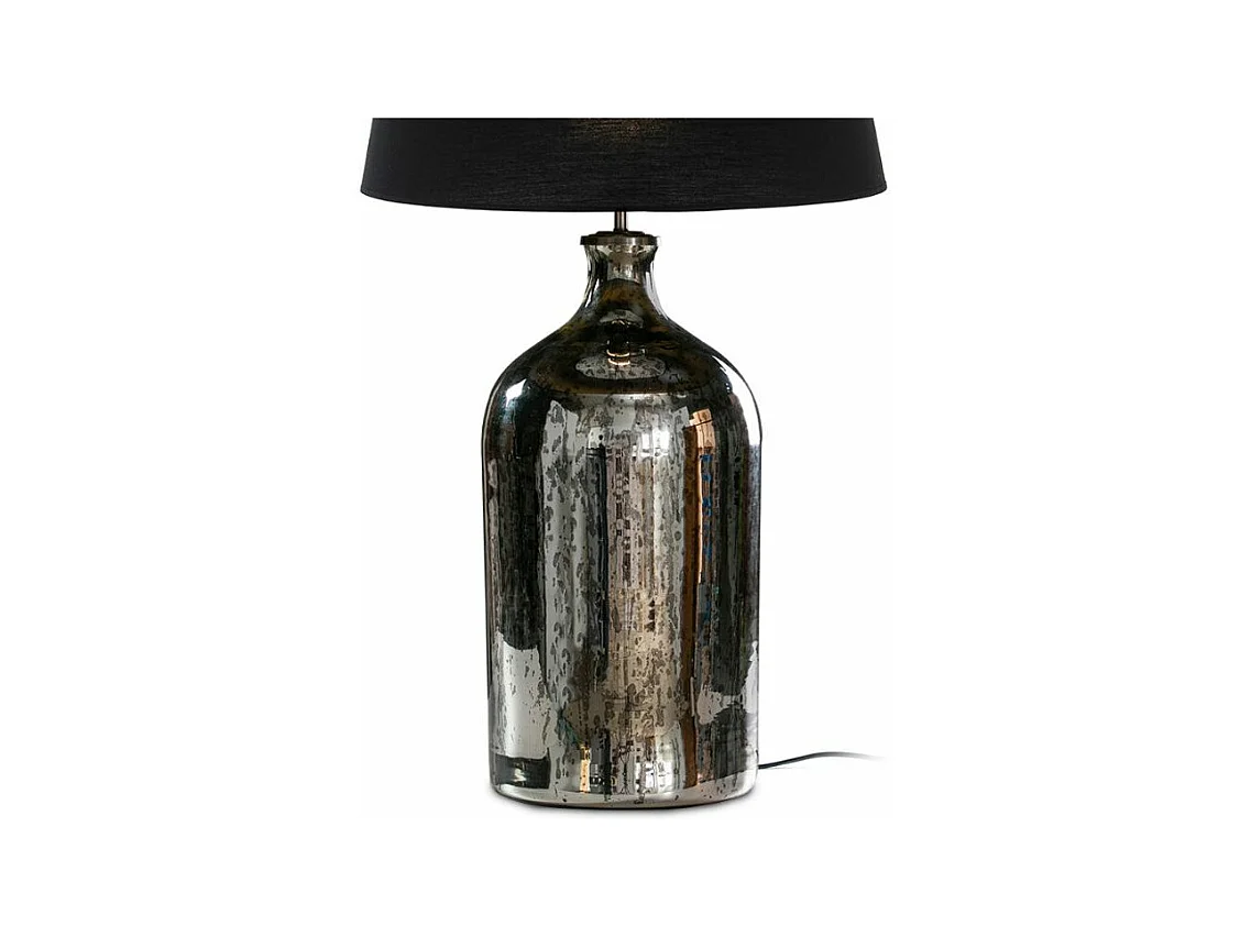 Pied de lampe verre argenté vieilli Doux