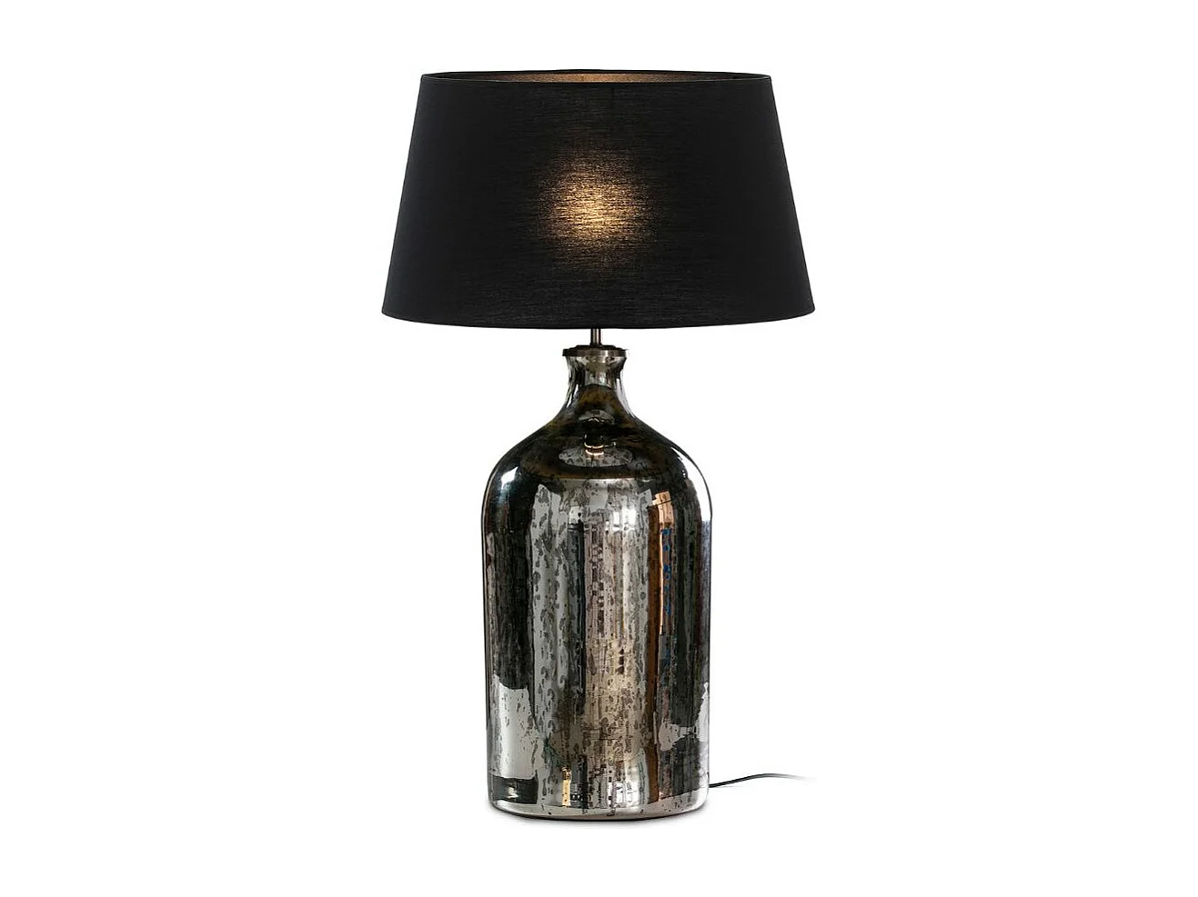 Base de lámpara de cristal plateado envejecido suave