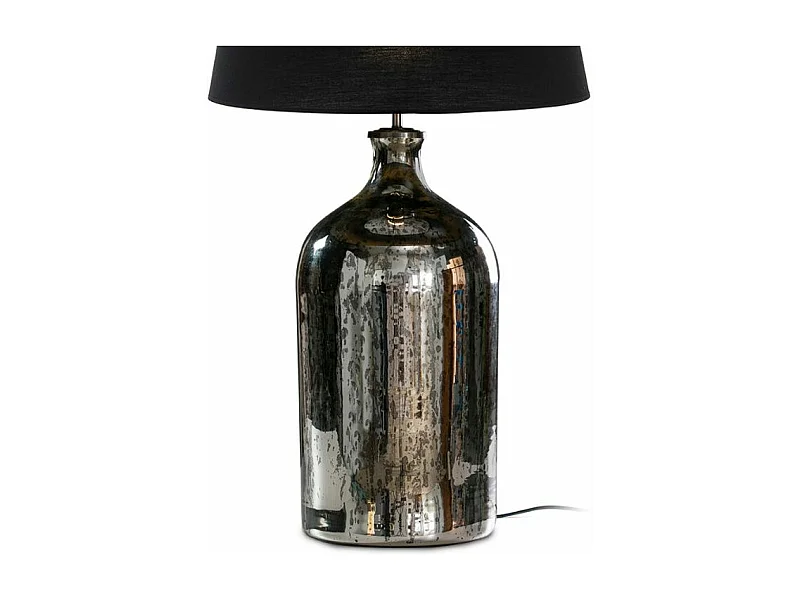 Pied de lampe verre argenté vieilli Doux