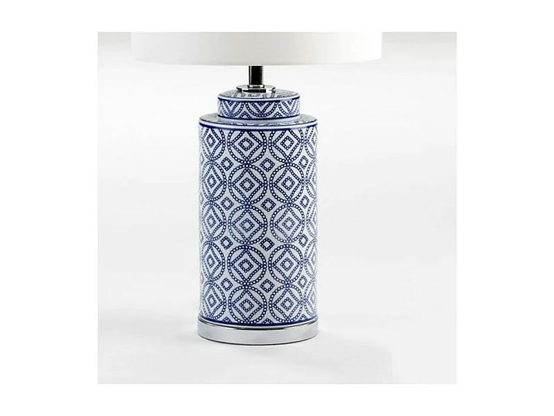 Pied de lampe céramique bleu et blanc Charlie H 51