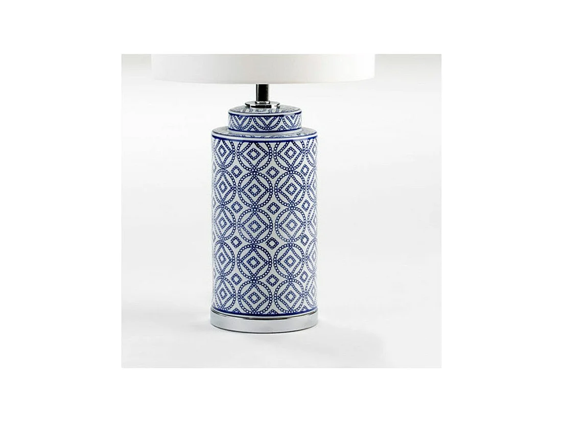 Pied de lampe céramique bleu et blanc Charlie H 51