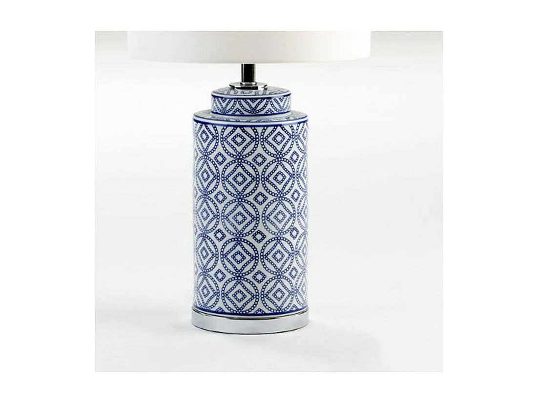 Pied de lampe céramique bleu et blanc Charlie H 51