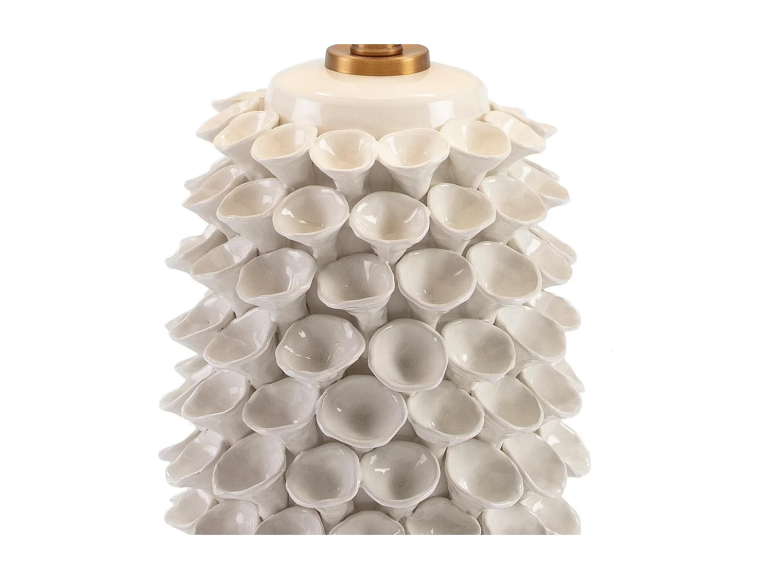 Lampe de table céramique blanc et métal doré Ravel