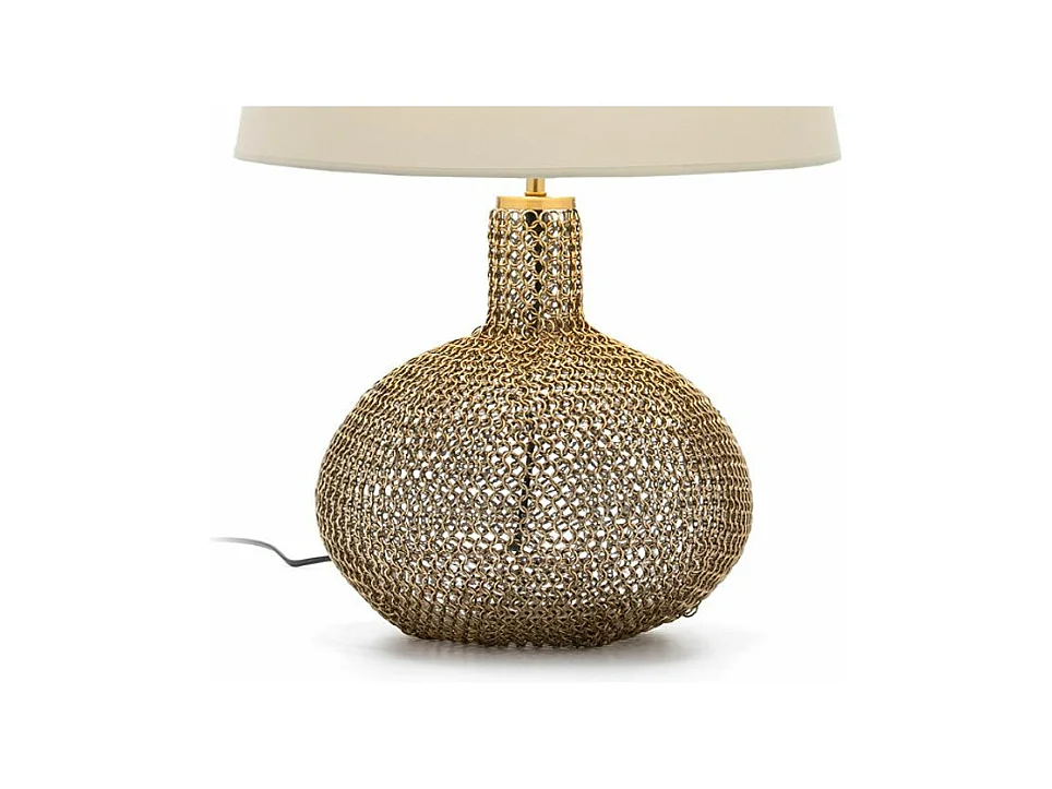 Pied de lampe verre et métal doré Randy