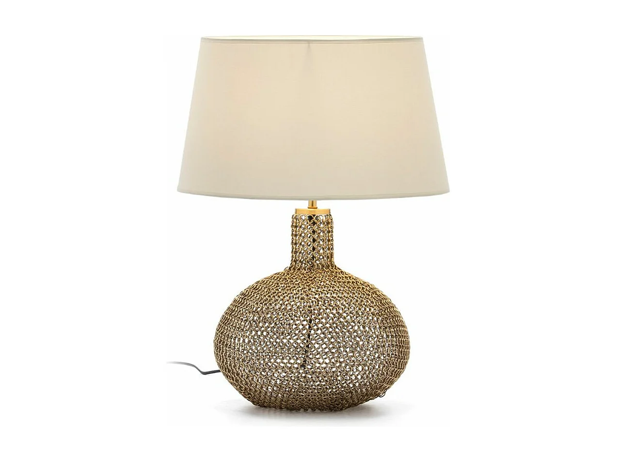 Pied de lampe verre et métal doré Randy