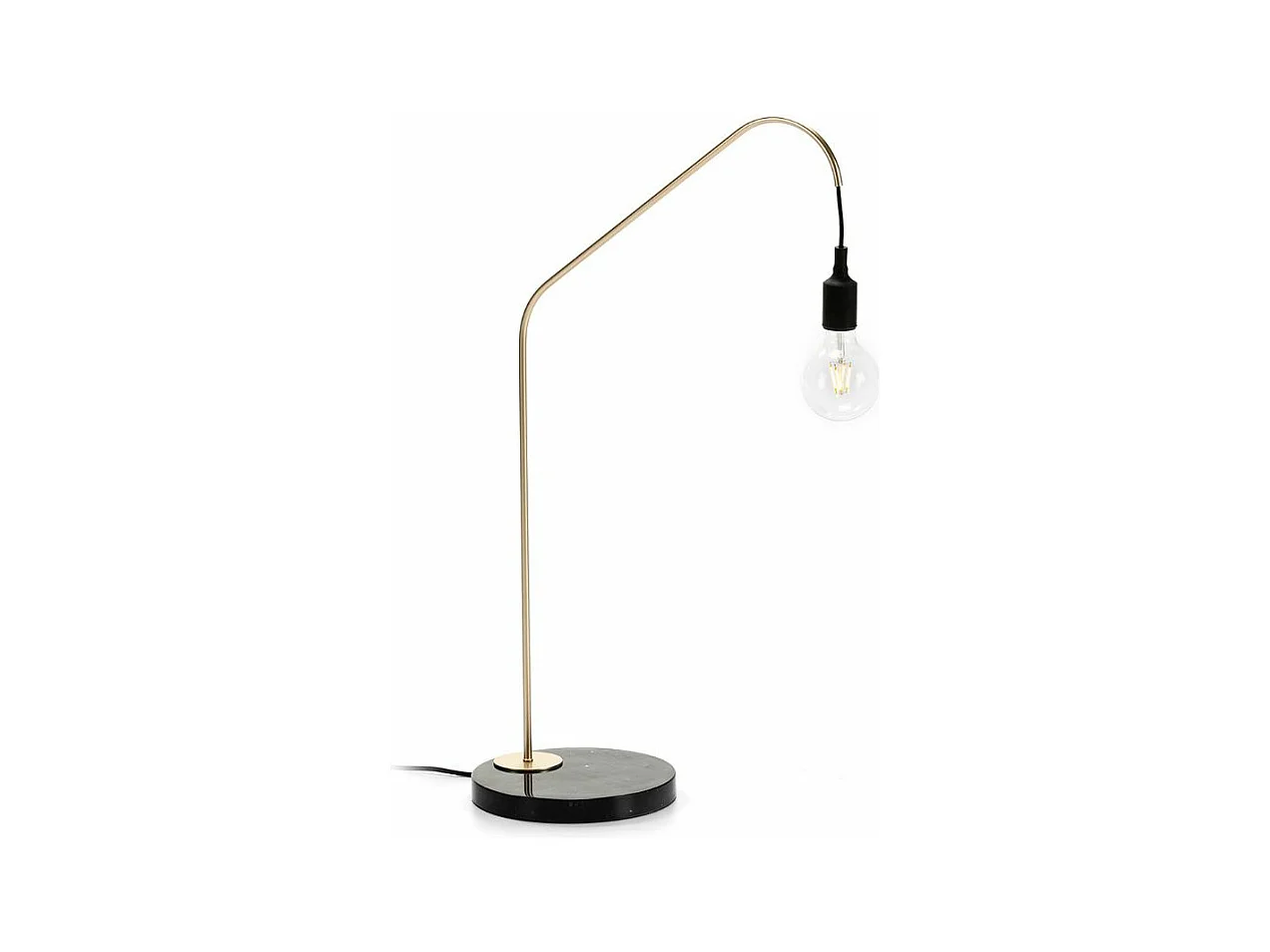Lampe de table marbre noir et métal doré Aubry