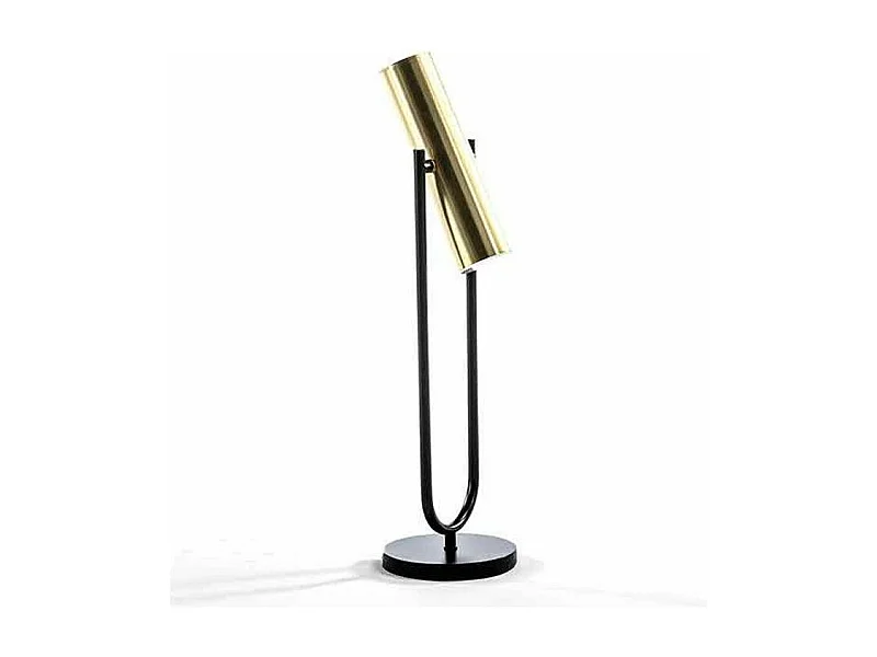 Lampe à poser métal doré et socle noir Egaly H 53cm