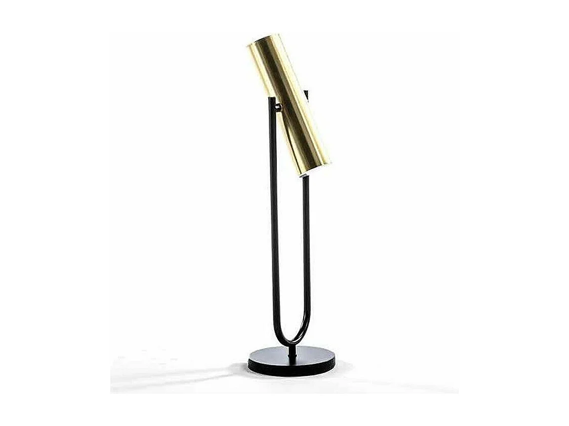 Lampe à poser métal doré et socle noir Egaly H 53cm