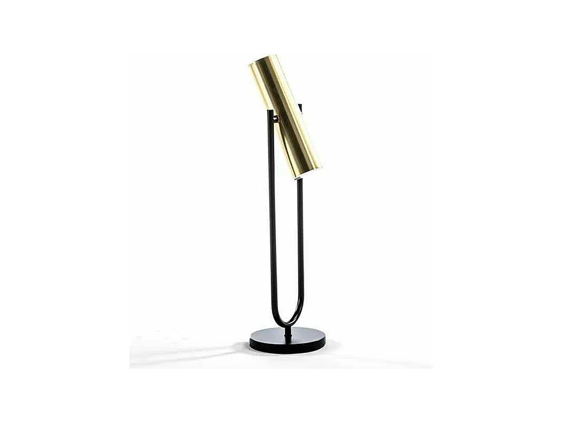 Lampe à poser métal doré et socle noir Egaly H 53cm