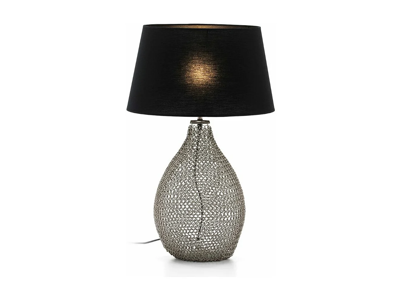 Pied de lampe verre et métal argenté Randy