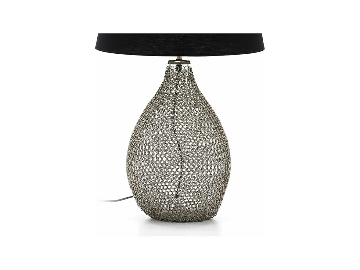 Pied de lampe verre et métal argenté Randy