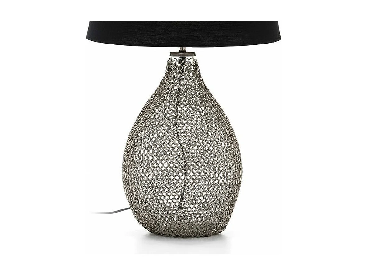 Pied de lampe verre et métal argenté Randy